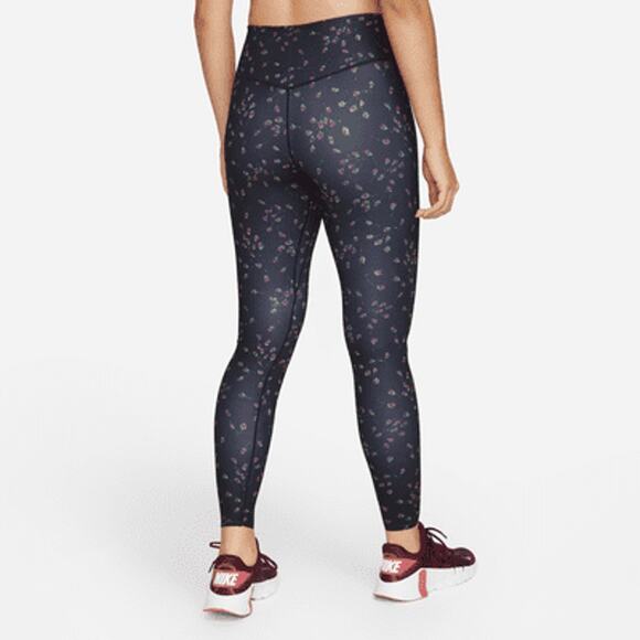 New Nike One Luxe Icon Clash Mid-Rise Leggings Black Floral Tight Dri-Fit Sz 1X - Picture 2 of 11